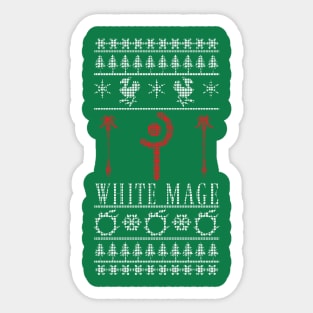 Final Fantasy XIV White Mage Ugly Christmas Sweater Sticker